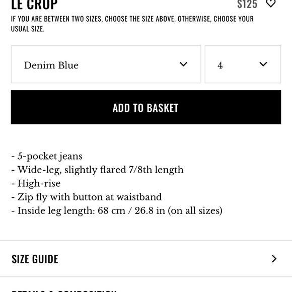 Sezane LE CROP Jeans Size 36/4 EUC - Picture 5 of 7